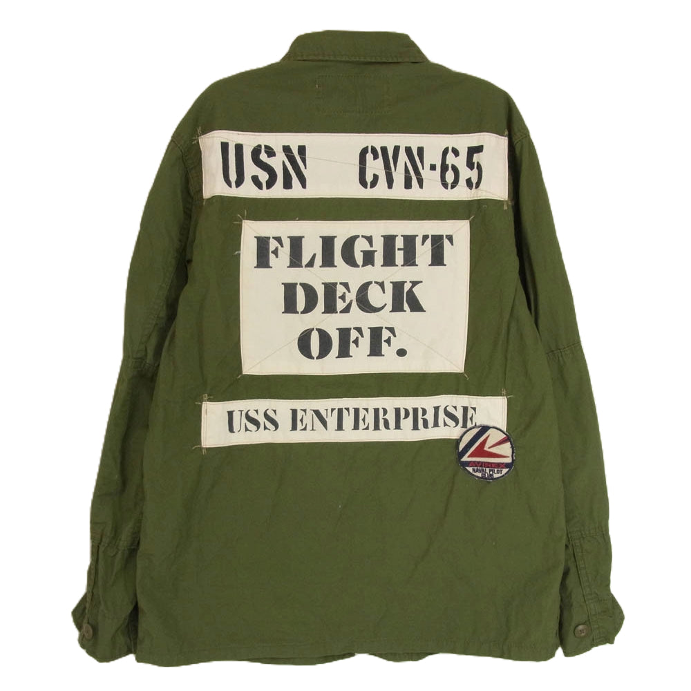 AVIREX アヴィレックス 6182129 PATCHED RIPSTOP B.D.U JACKET ミリタリー ジャケット カーキ系 M【中古】