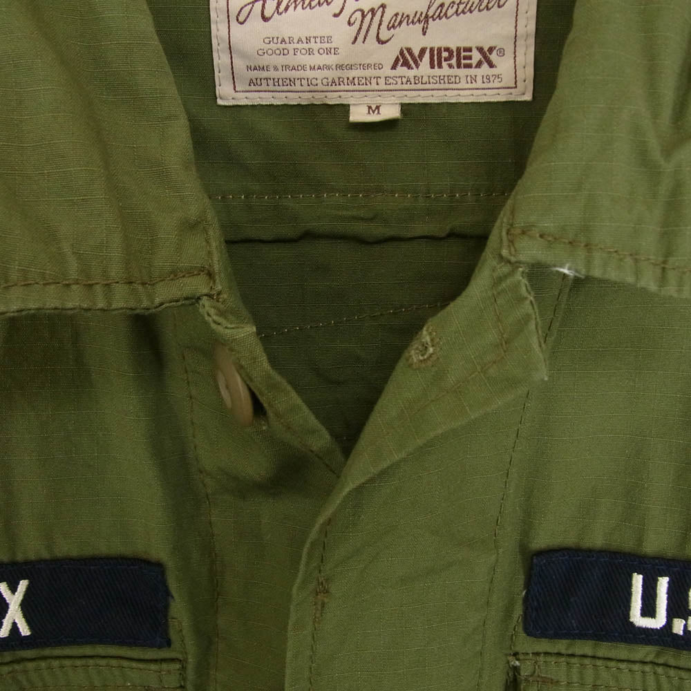 AVIREX アヴィレックス 6182129 PATCHED RIPSTOP B.D.U JACKET ミリタリー ジャケット カーキ系 M【中古】
