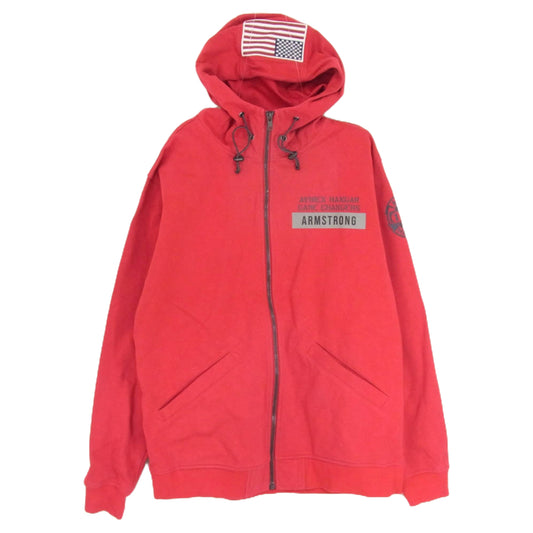 AVIREX アヴィレックス 6103518 WIND GUARD THERMO ZIP HOODIE ウインドガード アームストロング フルジップ パーカー ジャケット レッド系 L【中古】