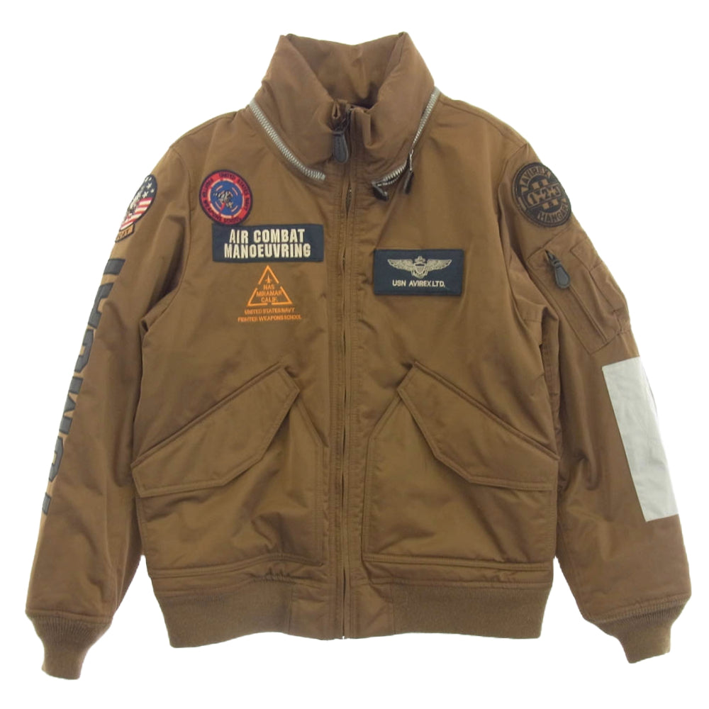 AVIREX アヴィレックス 6102176 CUSTOM CWU TOP GUN カスタム CWU トップガン ミリタリー ジャケット ブラウン系 L【中古】