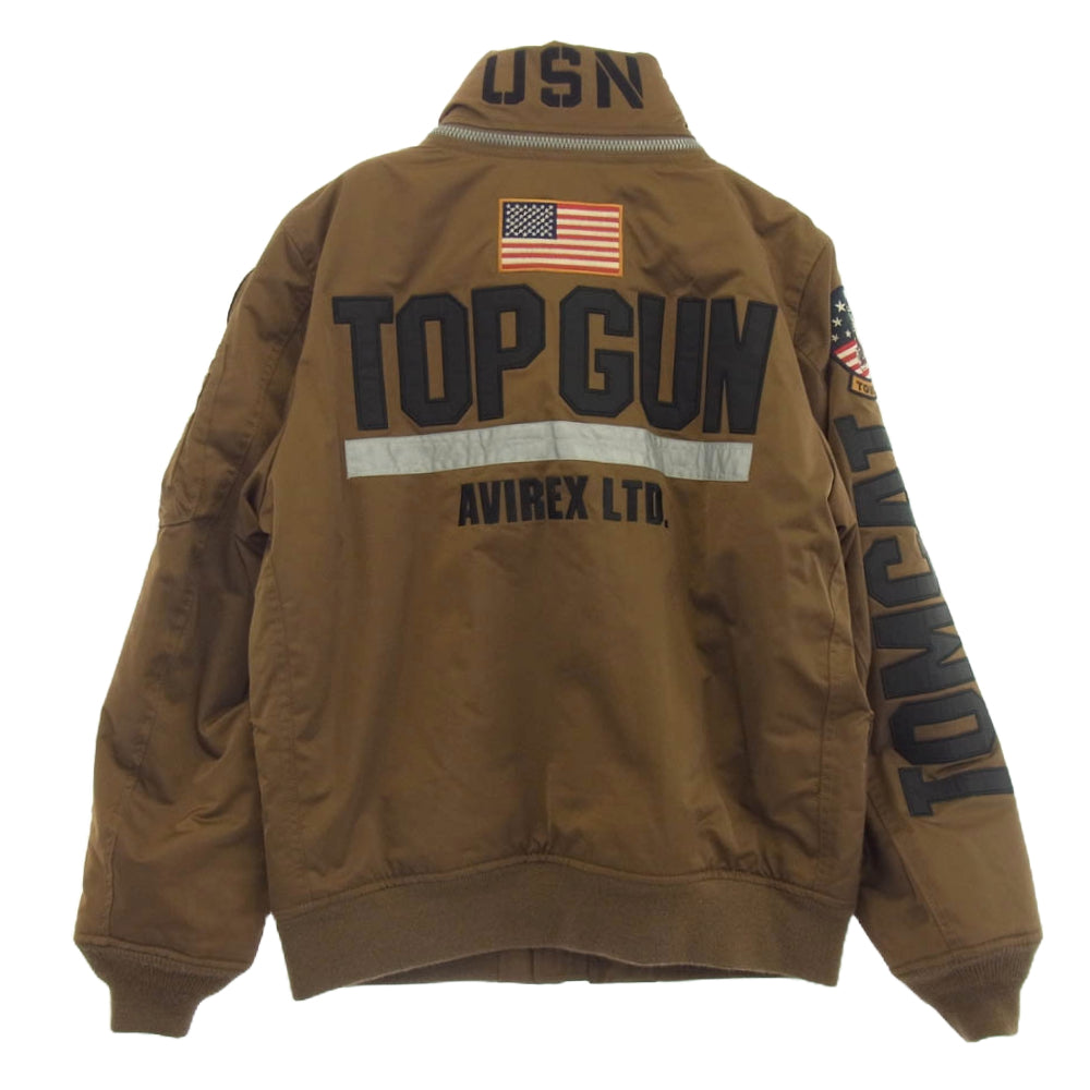 AVIREX アヴィレックス 6102176 CUSTOM CWU TOP GUN カスタム CWU トップガン ミリタリー ジャケット ブラウン系 L【中古】