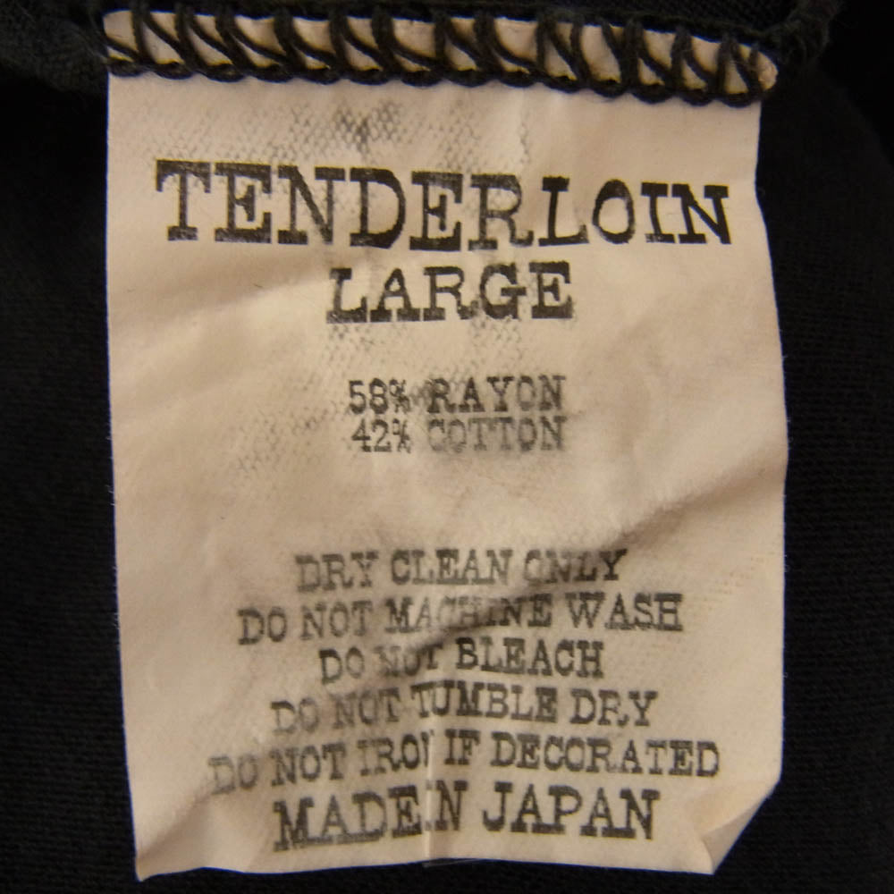 TENDERLOIN テンダーロイン 七分袖 フットボール シャツ カットソー ブラック系 L【中古】