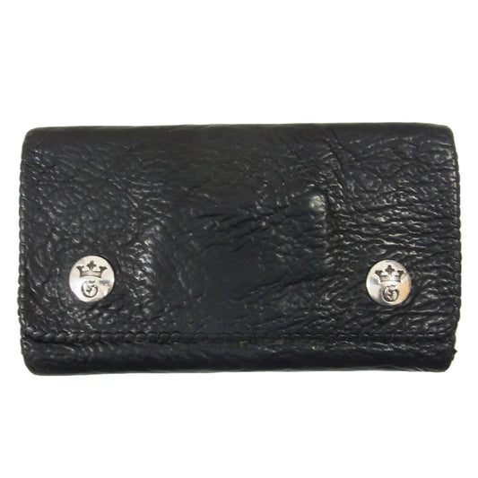 GABOR ガボール ガボラトリー インターナショナル スティングレイインレイ Gクラウン レザー ロングウォレット 長財布 ブラック系【中古】