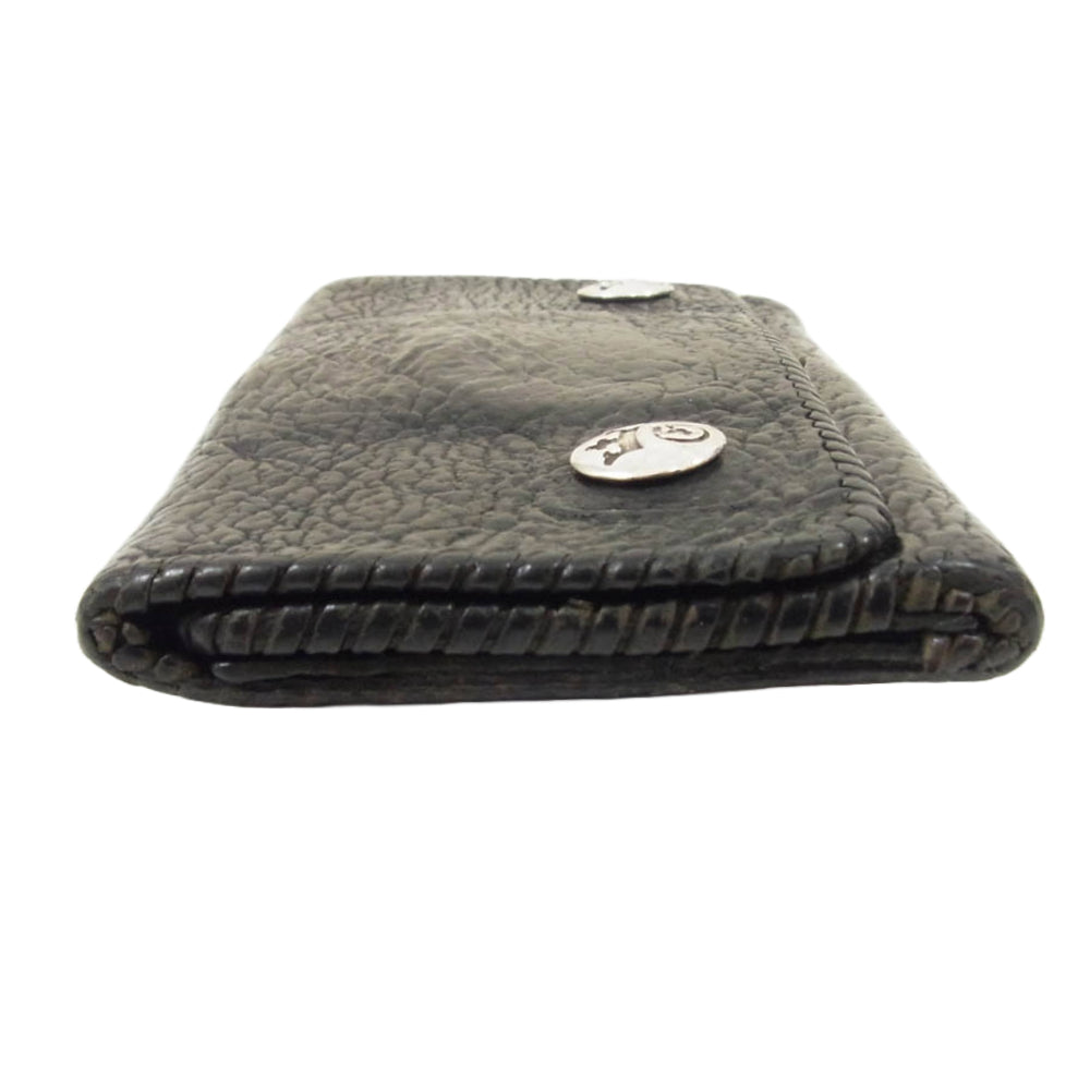 GABOR ガボール ガボラトリー インターナショナル スティングレイインレイ Gクラウン レザー ロングウォレット 長財布 ブラック系【中古】