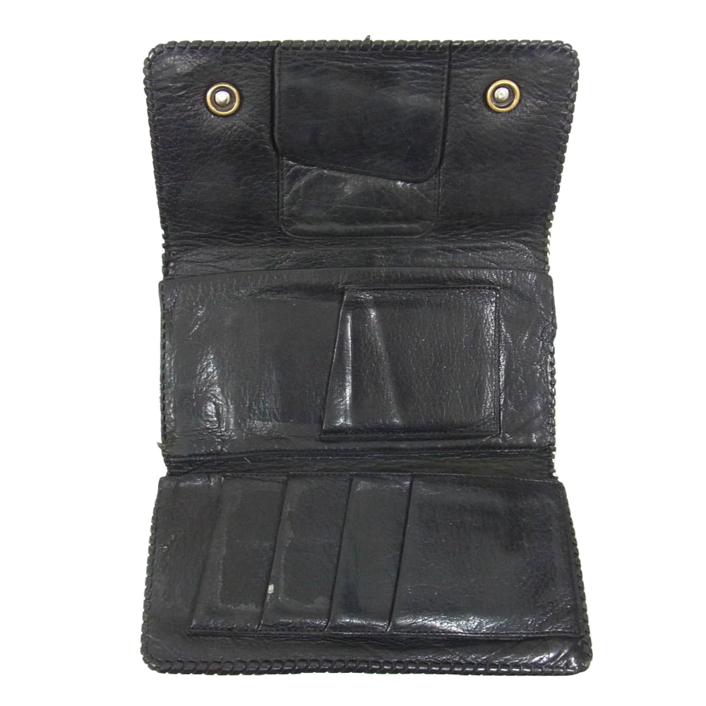 GABOR ガボール ガボラトリー インターナショナル スティングレイインレイ Gクラウン レザー ロングウォレット 長財布 ブラック系【中古】