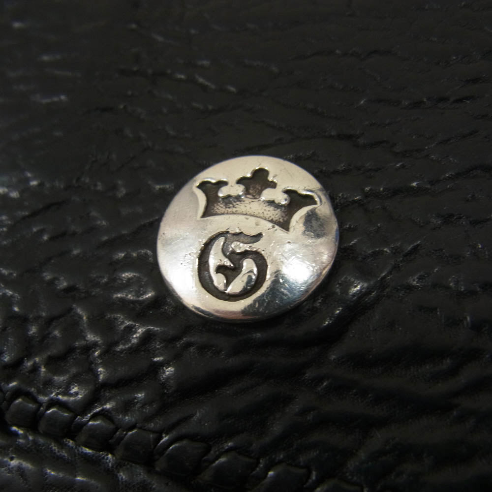 GABOR ガボール ガボラトリー インターナショナル スティングレイインレイ Gクラウン レザー ロングウォレット 長財布 ブラック系【中古】