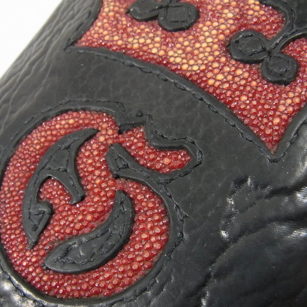 GABOR ガボール ガボラトリー インターナショナル スティングレイインレイ Gクラウン レザー ロングウォレット 長財布 ブラック系【中古】