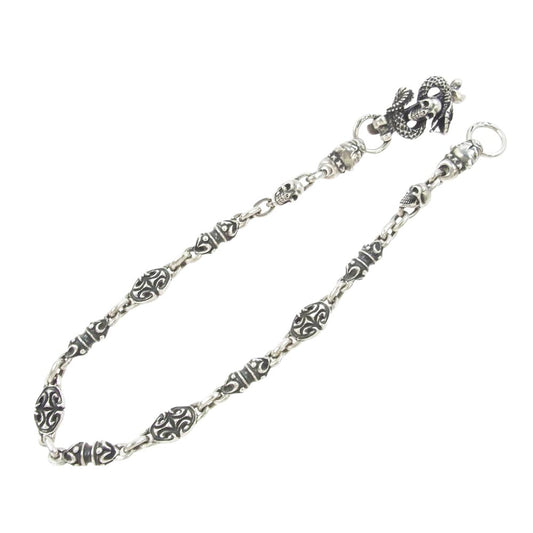 GABOR ガボール ガボラトリー マリア ギャランティ付属 スカルオンスネークキーパー 2ブルドッグ 2スカル 5ローラー 4スカルプテッドオーバルリンク ウォレットチェーン シルバー系【中古】