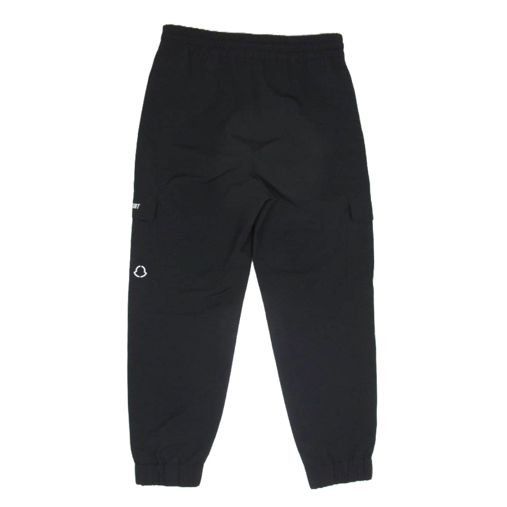 MONCLER モンクレール 21AW G209U2A00005 5499N × FRAGMENT DESIGN フラグメント PANTALONE パンタロン ロゴ プリント ナイロン カーゴ パンツ ブラック系 XS【中古】