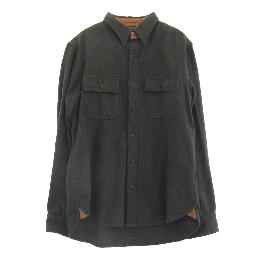 LOST CONTROL ロストコントロール L11F3-2114 Organic Twill Work Shirts オーガニック ツイルワーク シャツ モスグリーン系 2【中古】