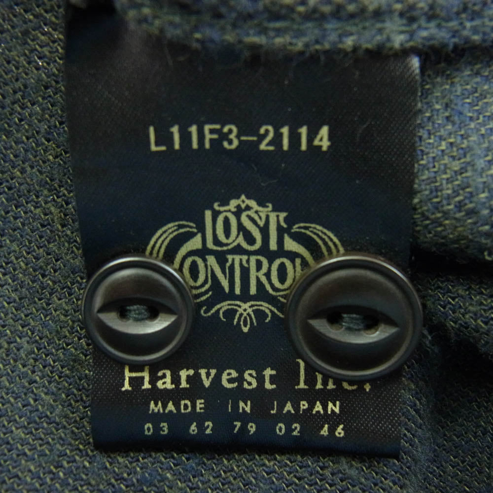 LOST CONTROL ロストコントロール L11F3-2114 Organic Twill Work Shirts オーガニック ツイルワーク シャツ モスグリーン系 2【中古】
