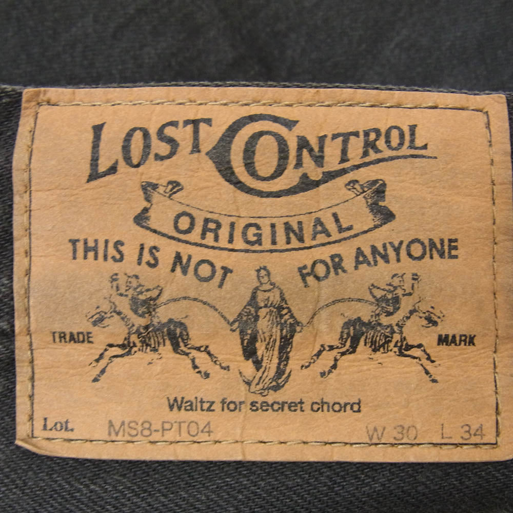 LOST CONTROL ロストコントロール MS8-PT04 ポケット口レザー切替 ブラックデニム パンツ ジーンズ ブラック系 30【中古】