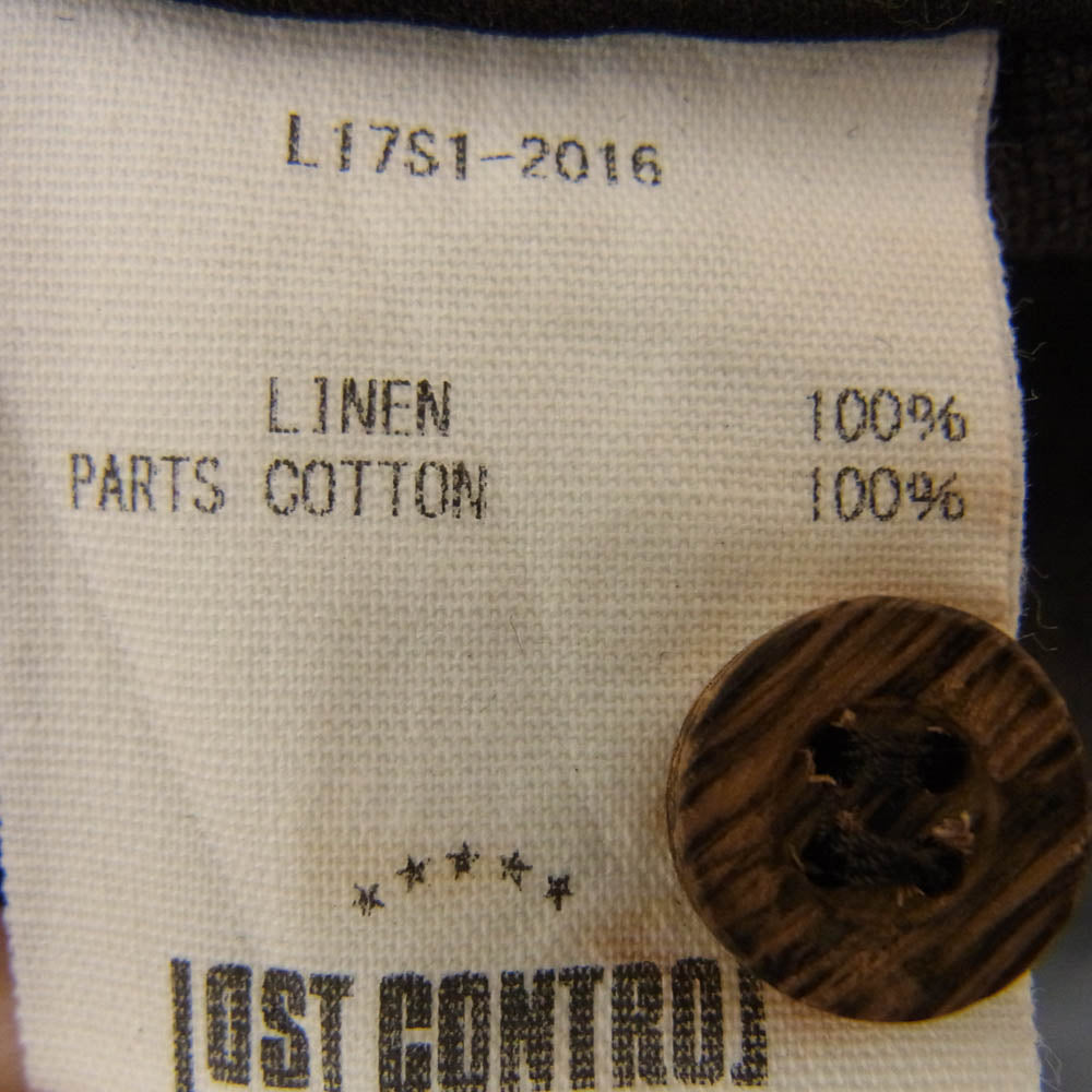 LOST CONTROL ロストコントロール L17S1-2016 リネン プルオーバー シャツ チャコール系 2【中古】