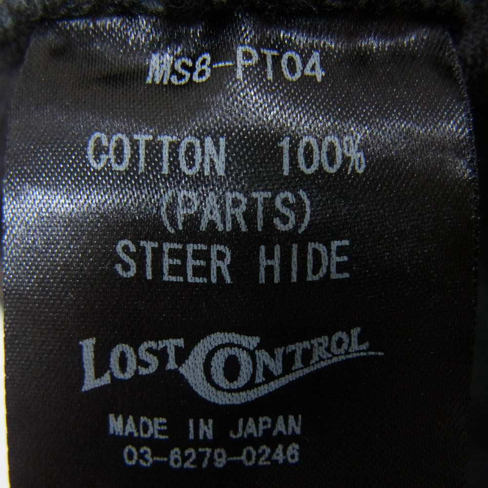 LOST CONTROL ロストコントロール MS8-PT04 ポケット口レザー切替 ブラックデニム パンツ ジーンズ ブラック系 30【中古】