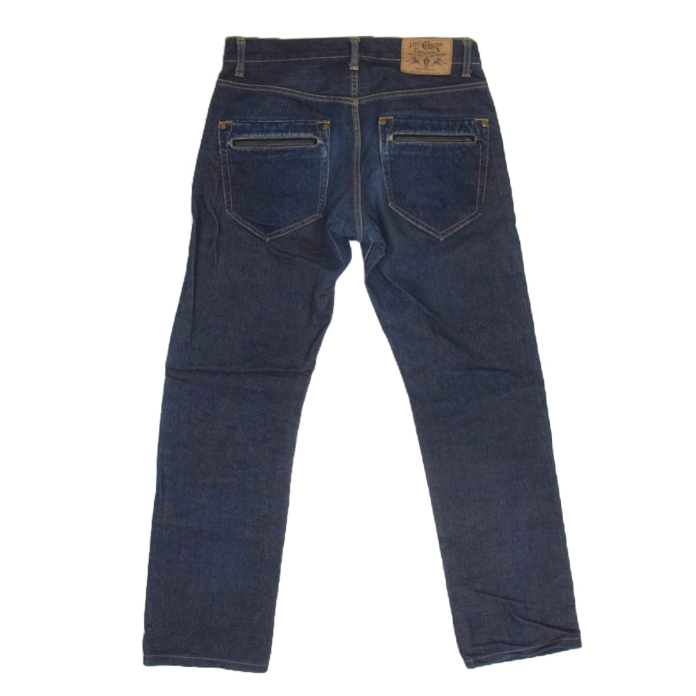 LOST CONTROL ロストコントロール MS8-PT04 ポケット口レザー切替 デニム パンツ ジーンズ インディゴブルー系 30【中古】