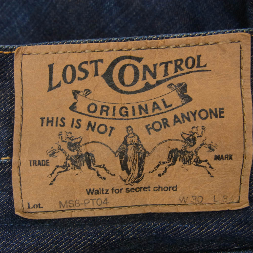 LOST CONTROL ロストコントロール MS8-PT04 ポケット口レザー切替 デニム パンツ ジーンズ インディゴブルー系 30【中古】
