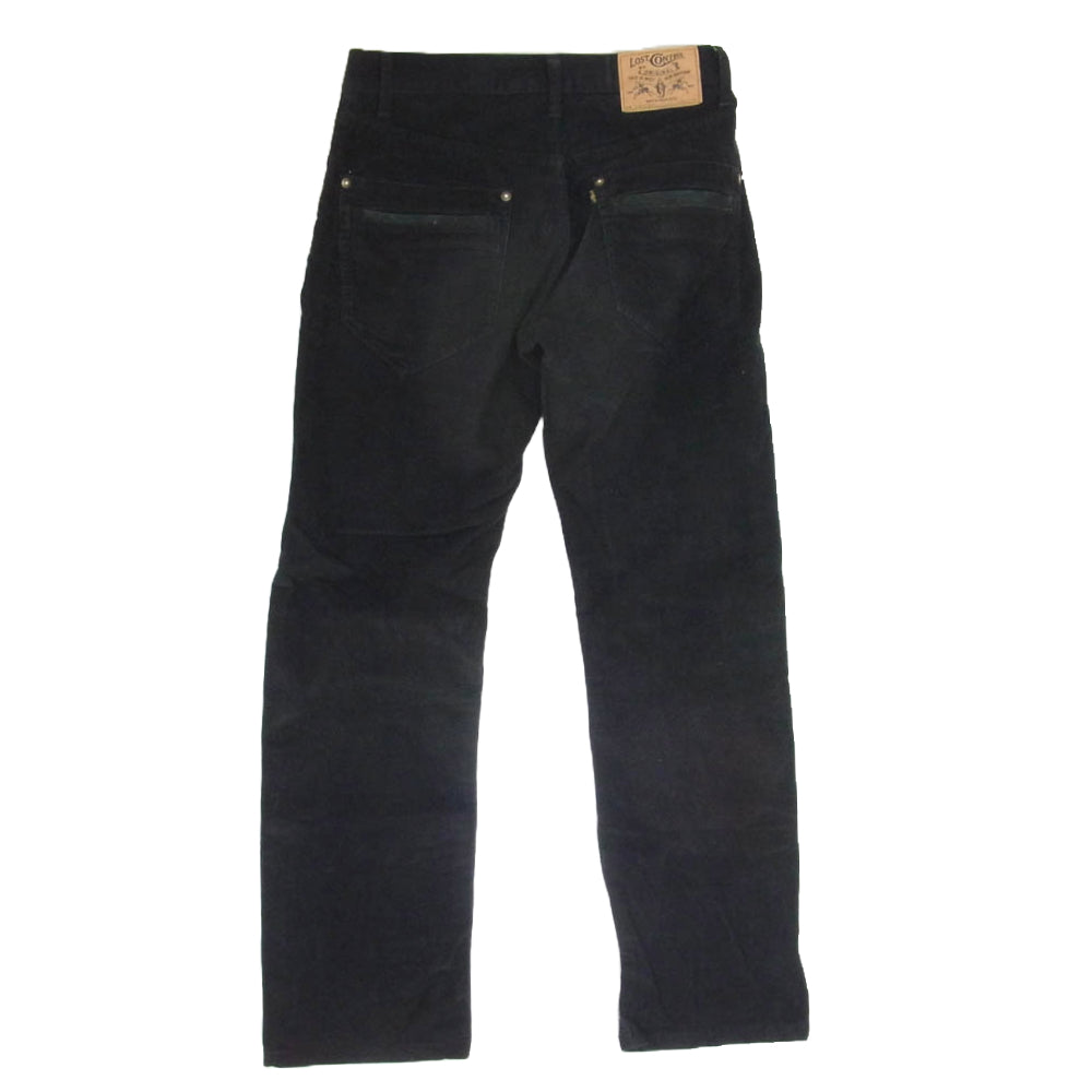 LOST CONTROL ロストコントロール LAW-PT8-01 ポケット口レザー切替 ブラック コーデュロイ パンツ ブラック系 30【中古】