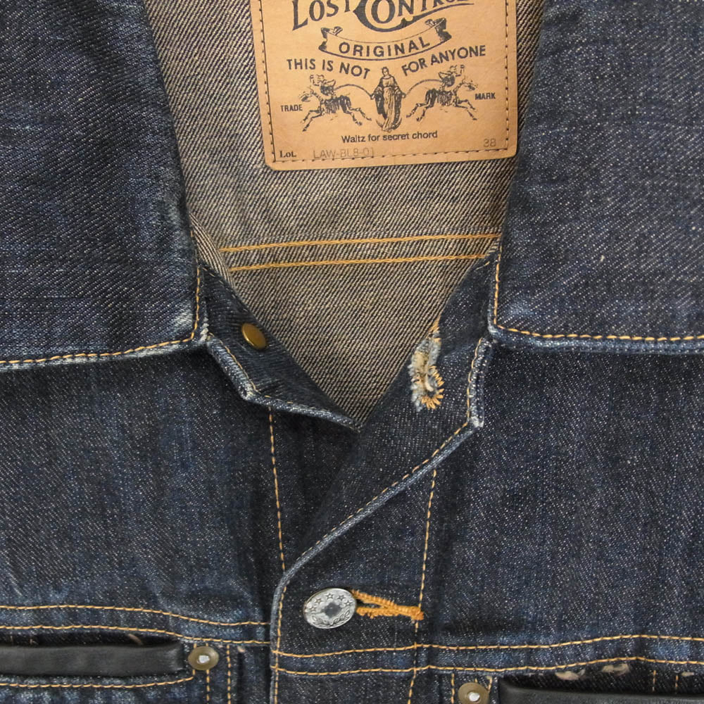 LOST CONTROL ロストコントロール LAW-BL8-01 DENIM JACKET デニム トラッカー ジャケット インディゴブルー系 38【中古】