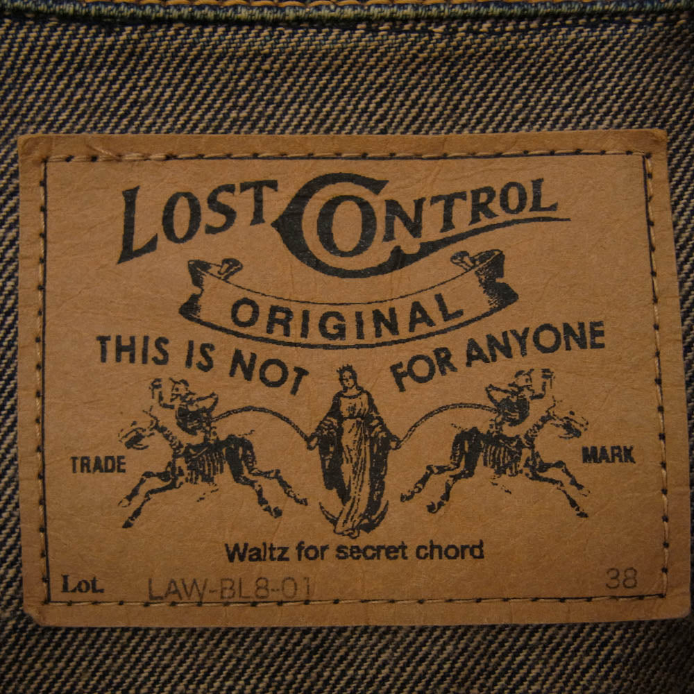 LOST CONTROL ロストコントロール LAW-BL8-01 DENIM JACKET デニム トラッカー ジャケット インディゴブルー系 38【中古】