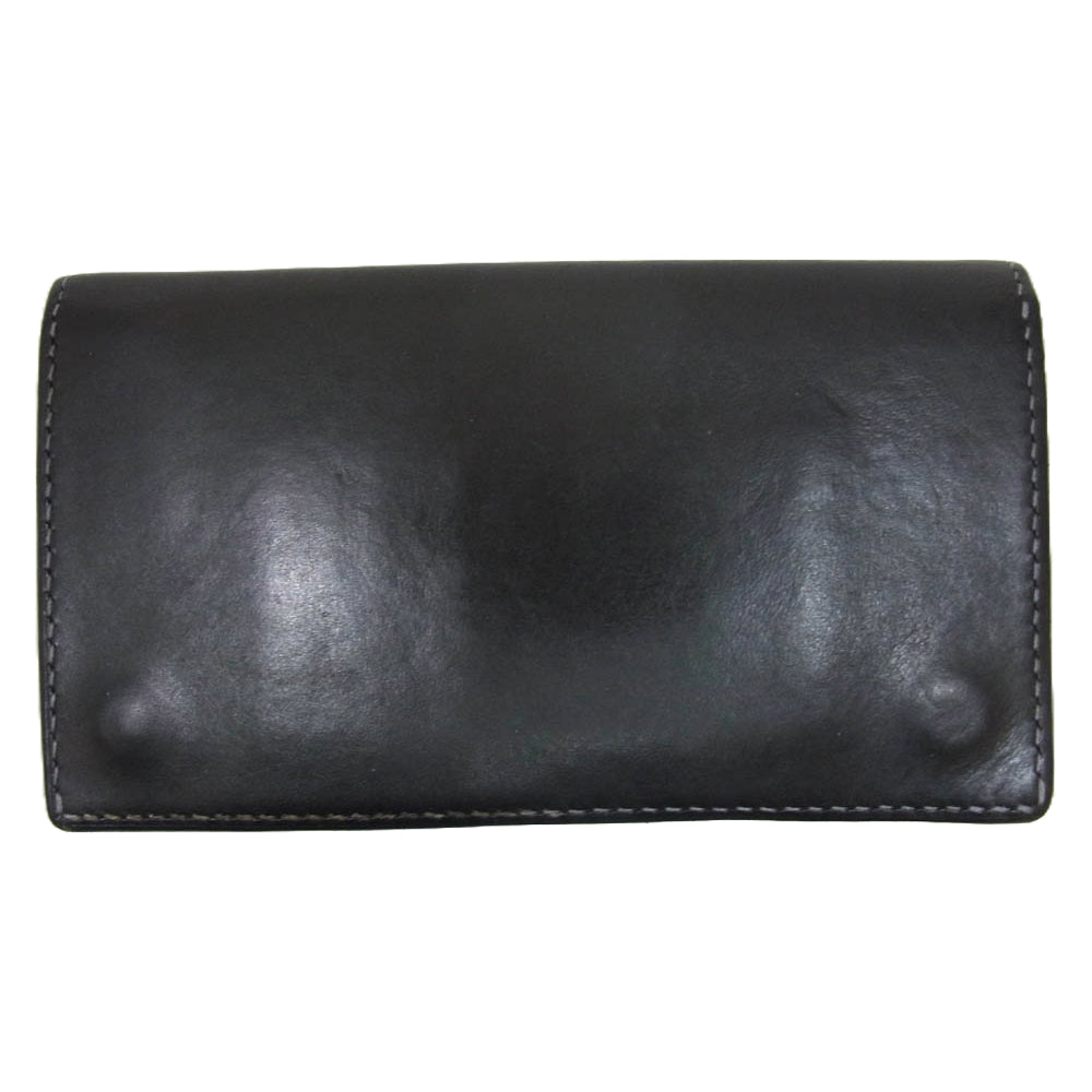 LOST CONTROL ロストコントロール 2スナップ レザー 二つ折り財布 ウォレット ブラック系【中古】
