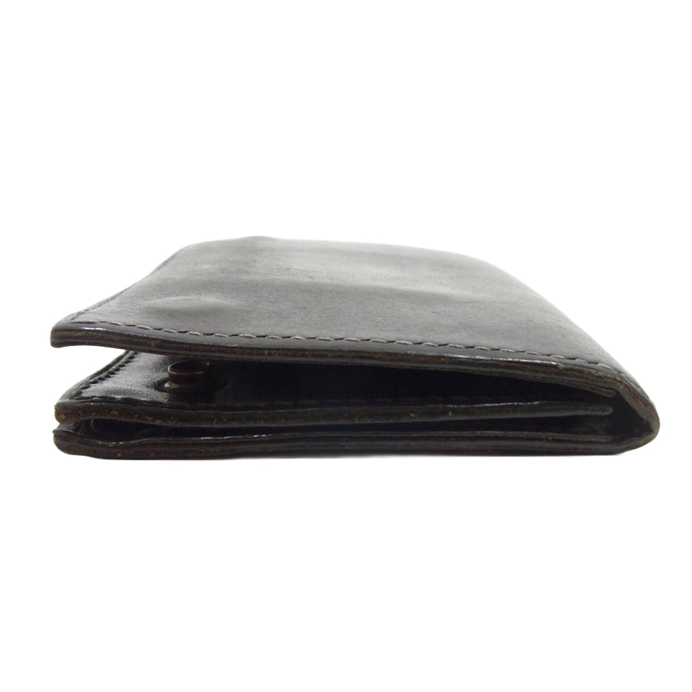 LOST CONTROL ロストコントロール 2スナップ レザー 二つ折り財布 ウォレット ブラック系【中古】