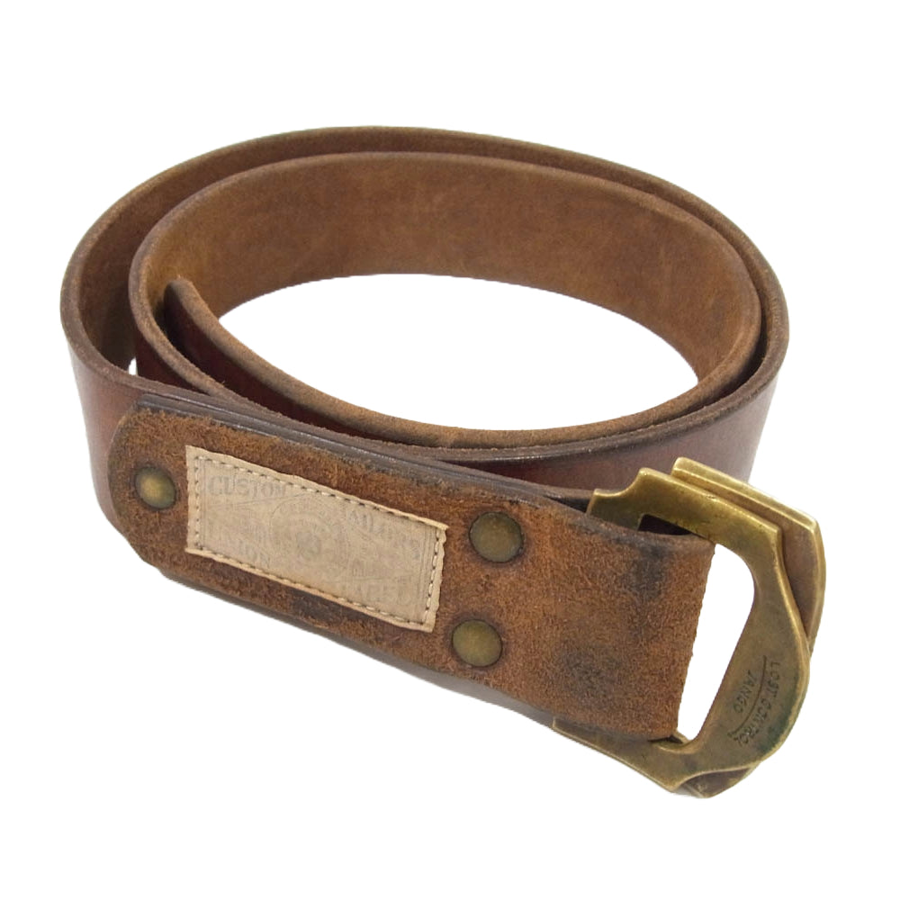 LOST CONTROL ロストコントロール LEATHER BELT レザー ベルト ブラウン系【中古】