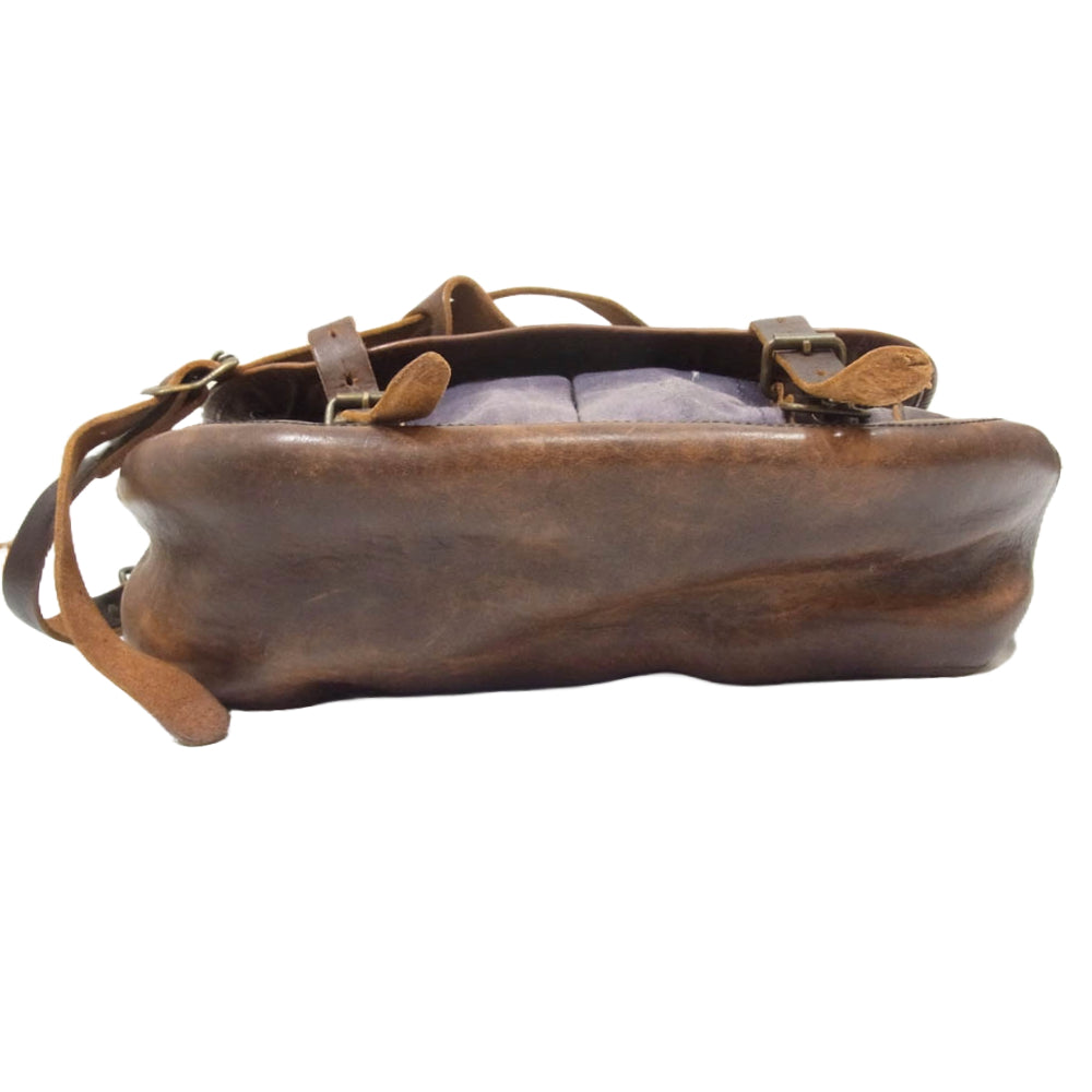 LOST CONTROL ロストコントロール キャンバス × レザー ショルダー バッグ ブルー系【中古】