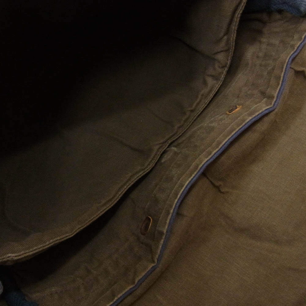 LOST CONTROL ロストコントロール キャンバス × レザー ショルダー バッグ ブルー系【中古】