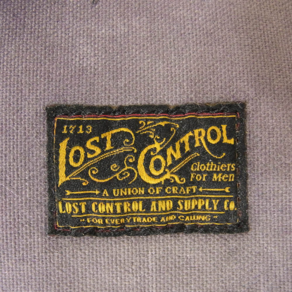LOST CONTROL ロストコントロール キャンバス × レザー ショルダー バッグ ブルー系【中古】