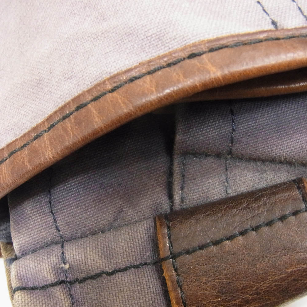 LOST CONTROL ロストコントロール キャンバス × レザー ショルダー バッグ ブルー系【中古】