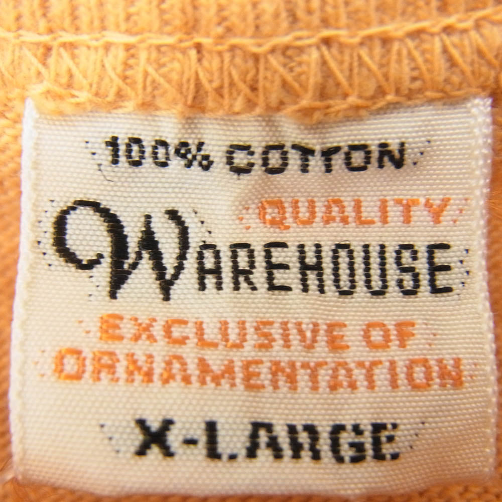 WAREHOUSE ウエアハウス 4601 クルーネック 半袖 Tシャツ オレンジ系 XL【中古】