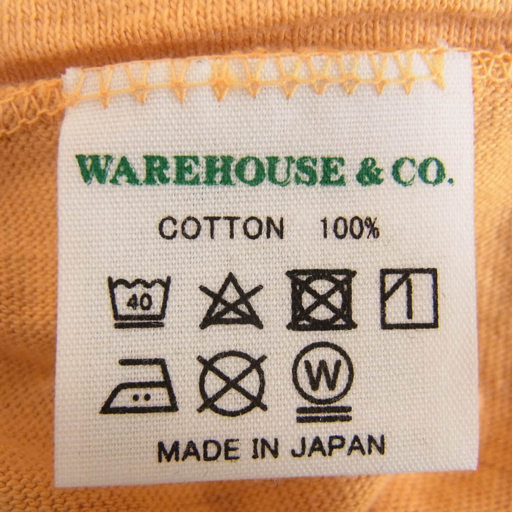 WAREHOUSE ウエアハウス 4601 クルーネック 半袖 Tシャツ オレンジ系 XL【中古】