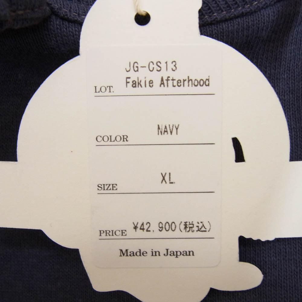WAREHOUSE ウエアハウス JG-CS13 John Gluckow ジョングラッコー Fakie Afterhood SCSC プリント アフターフード 後付け プルオーバー パーカー ネイビー系 XL【極上美品】【中古】