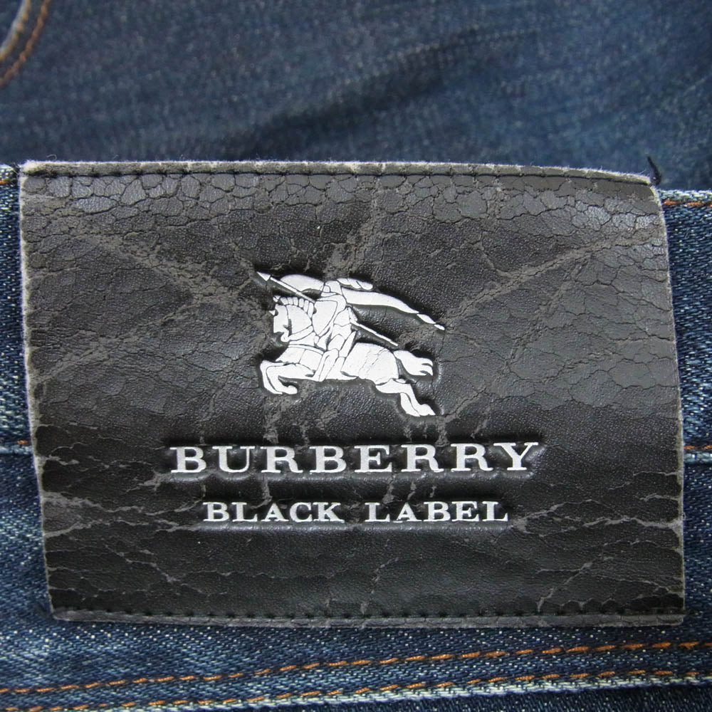 BURBERRY BLACK LABEL バーバリーブラックレーベル BMS05-010-28 デニム ストレート パンツ インディゴブルー系 ウエスト 76【中古】