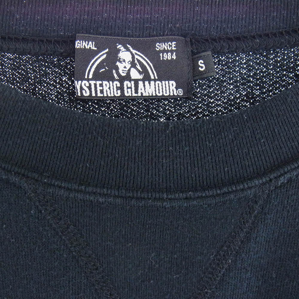HYSTERIC GLAMOUR ヒステリックグラマー 02201CS03 SEE NO EVIL シーノーエビル クルーネック スウェット ブラック系 S【中古】