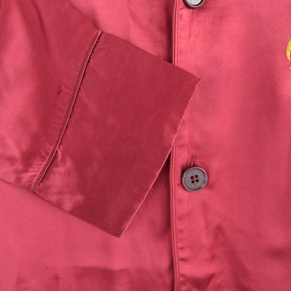 HYSTERIC GLAMOUR ヒステリックグラマー 02181AH04 DEVIL ヒステリックデビル オープンカラー 刺繍 レーヨン 長袖 シャツ ジャケット ワインレッド系 M【中古】