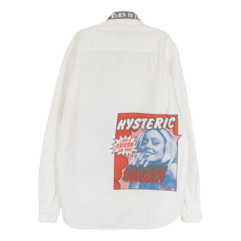 HYSTERIC GLAMOUR ヒステリックグラマー 02193AH08 FANTASTIC ファンタスティック レギュラーカラー 長袖 シャツ ホワイト系 S【中古】