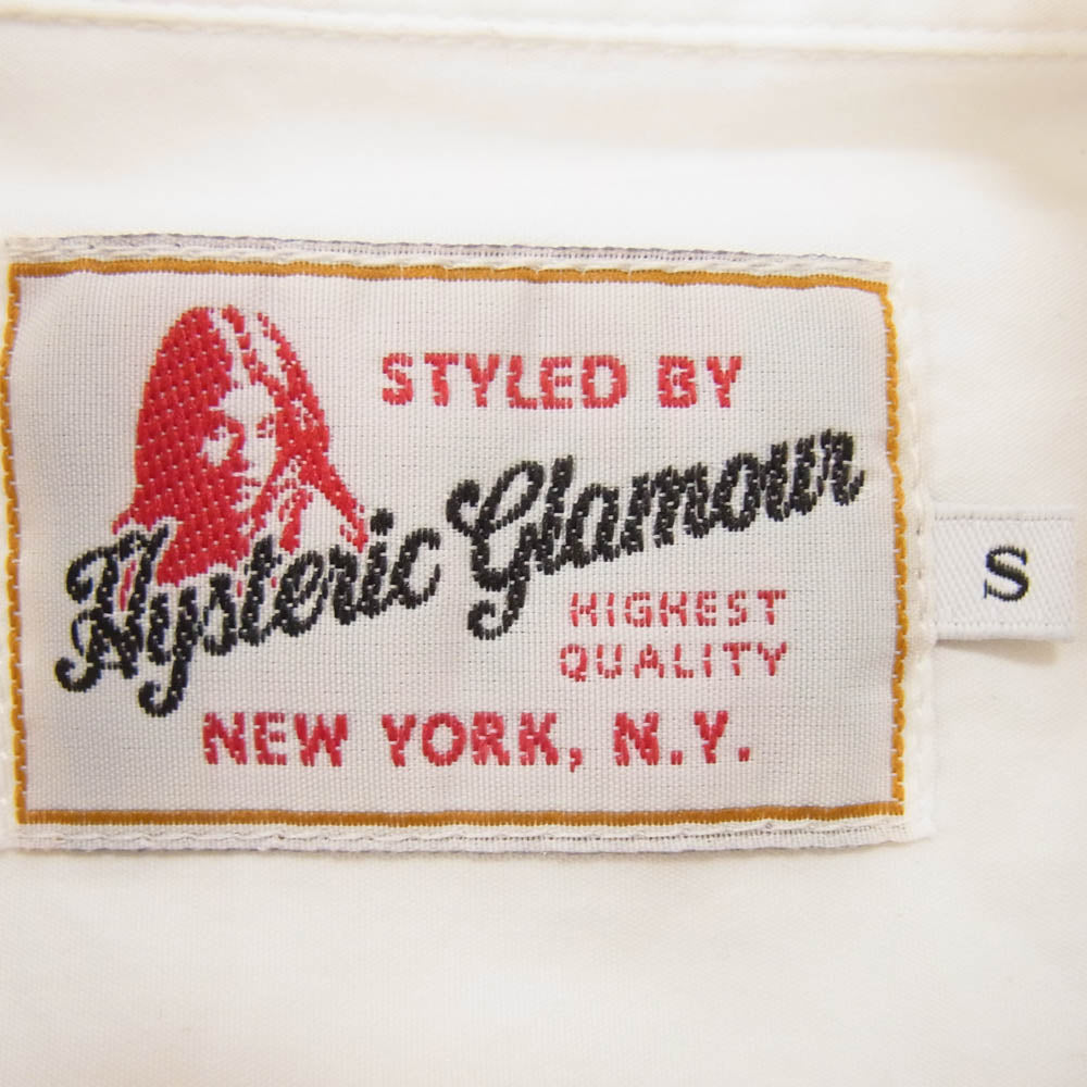 HYSTERIC GLAMOUR ヒステリックグラマー 02193AH08 FANTASTIC ファンタスティック レギュラーカラー 長袖 シャツ ホワイト系 S【中古】