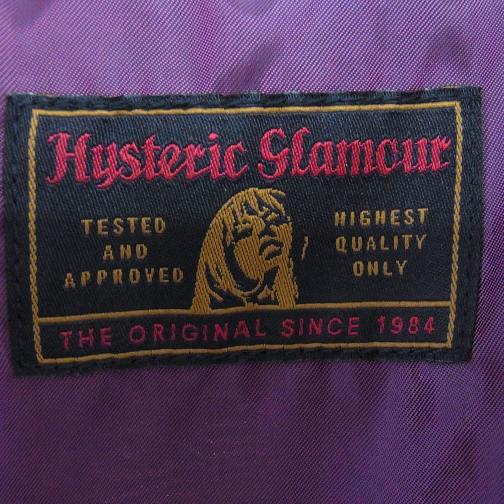 HYSTERIC GLAMOUR ヒステリックグラマー 0231AB02 LASVEGAS NEVADA ラスベガス ネバダ ガール刺繍 サイドライン ブルゾン スカジャン ワインレッド系 S【中古】