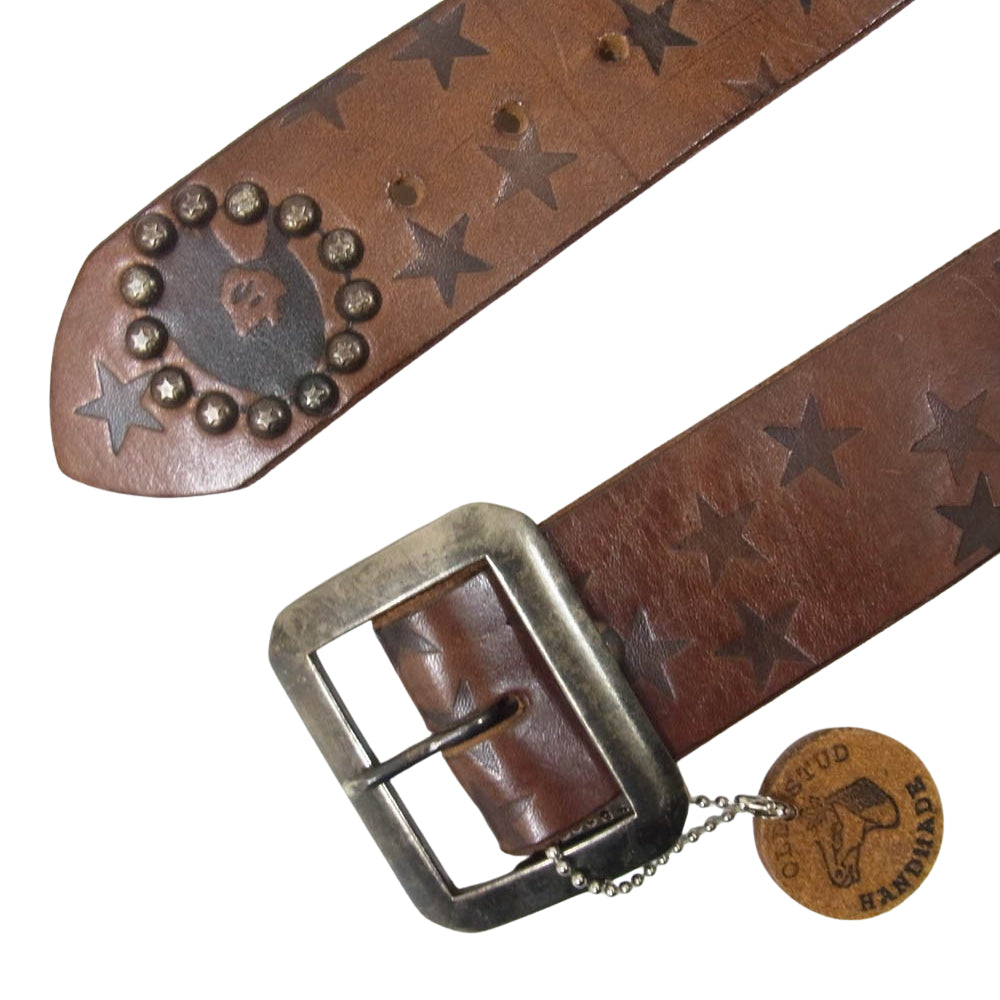 HYSTERIC GLAMOUR ヒステリックグラマー OLD STUD HANDMADE オールドスタッズハンドメイド スター ガール スタッズ ベルト ブラウン系 M【中古】