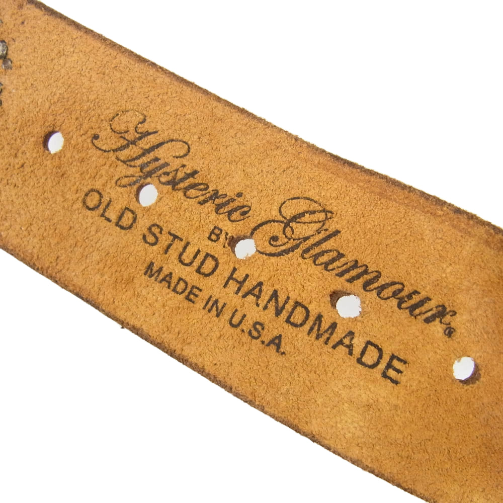 HYSTERIC GLAMOUR ヒステリックグラマー OLD STUD HANDMADE オールドスタッズハンドメイド スター ガール スタッズ ベルト ブラウン系 M【中古】