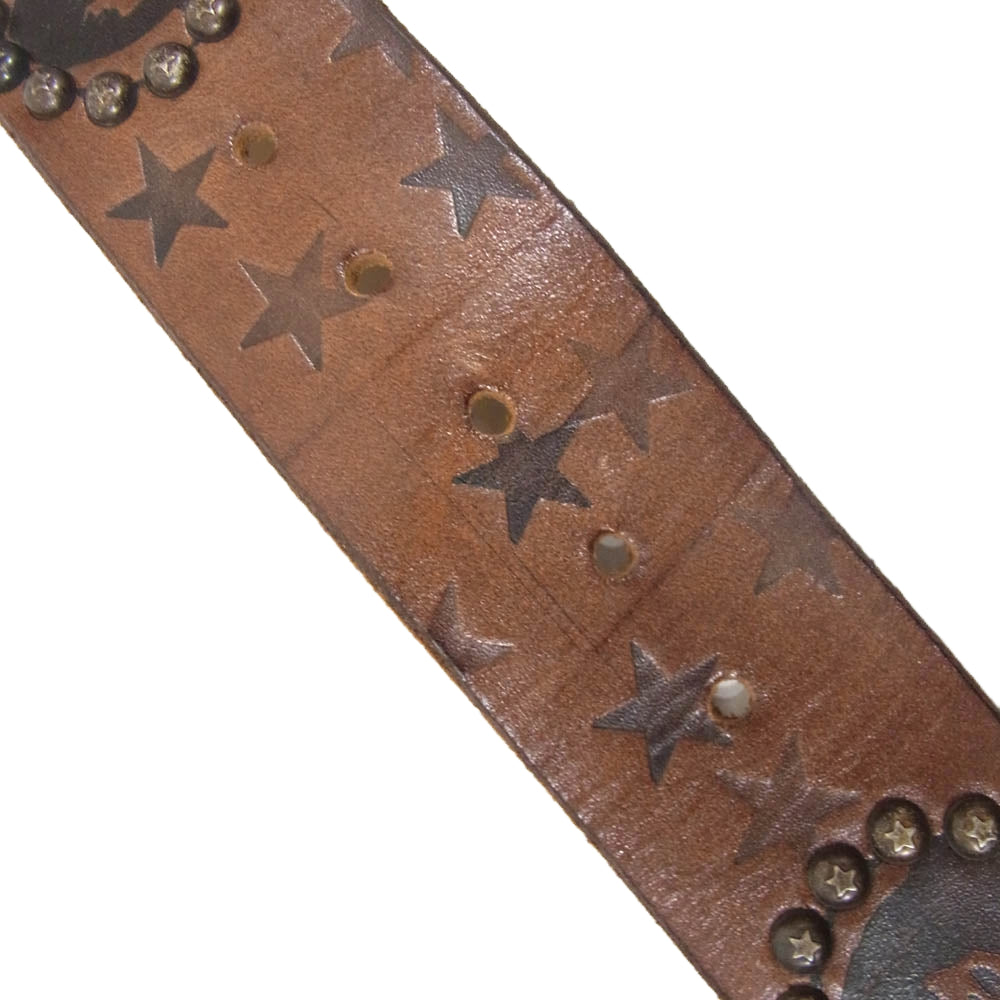 HYSTERIC GLAMOUR ヒステリックグラマー OLD STUD HANDMADE オールドスタッズハンドメイド スター ガール スタッズ ベルト ブラウン系 M【中古】