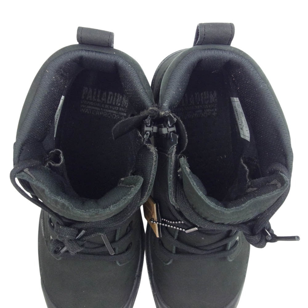パラディウム 79027 008 PAMPA LITE+ WP+ LTH ZIP ジップ ブーツ スニーカー ブラック系 24.5cm【極上美品】【中古】