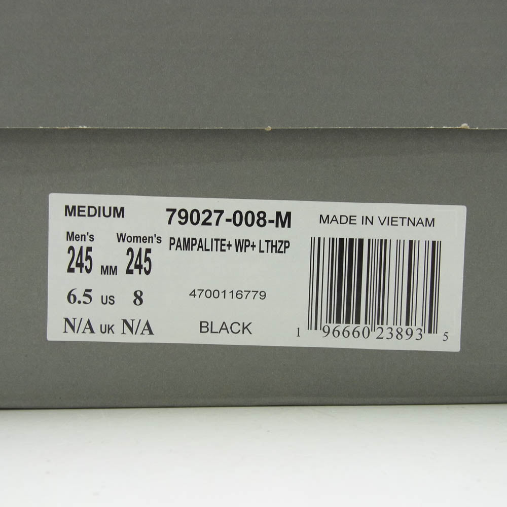 パラディウム 79027 008 PAMPA LITE+ WP+ LTH ZIP ジップ ブーツ スニーカー ブラック系 24.5cm【極上美品】【中古】