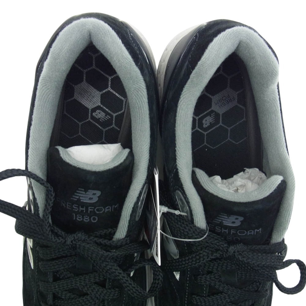 NEW BALANCE ニューバランス UW1880B1 Fresh Foam 1880 v1 B1 スエード ローカット スニーカー ブラック系 28cm【極上美品】【中古】
