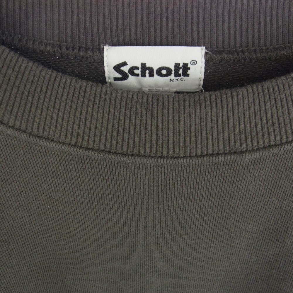 schott ショット BLANK CREW SWEAT クルーネック スウェット チャコール系 L【中古】