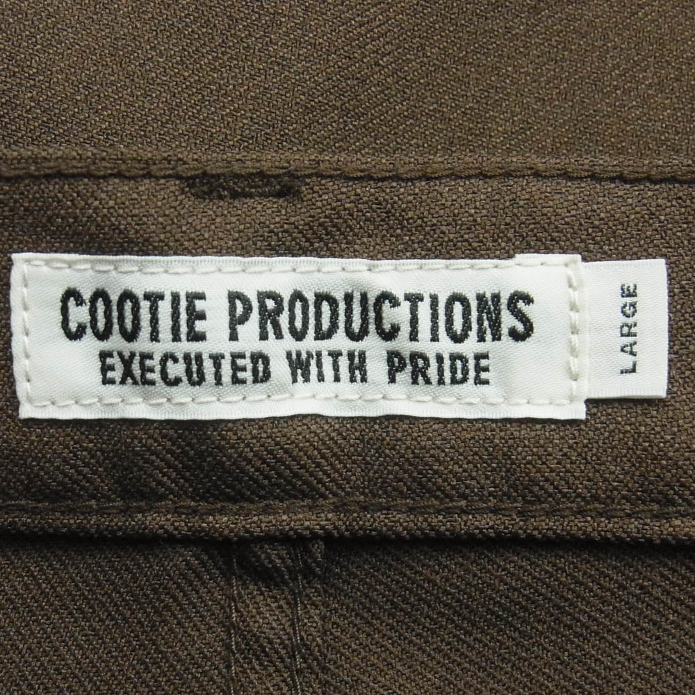 COOTIE クーティー スラックス ワーク パンツ ポリエステル 日本製 ブラウン系 L【中古】