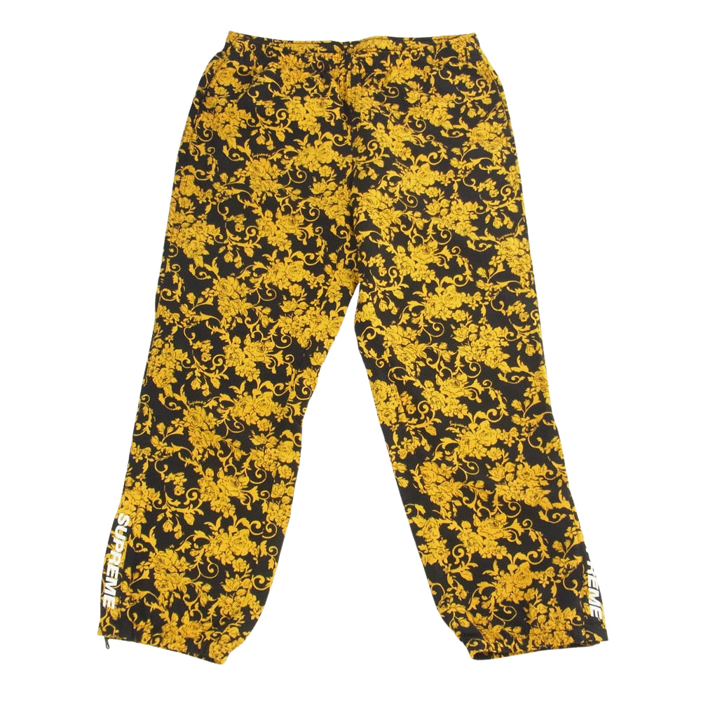 Supreme シュプリーム 20SS Warm Up Pant black Floral 総柄 ナイロン ウォームアップ パンツ ブラック系 イエロー系 M【中古】