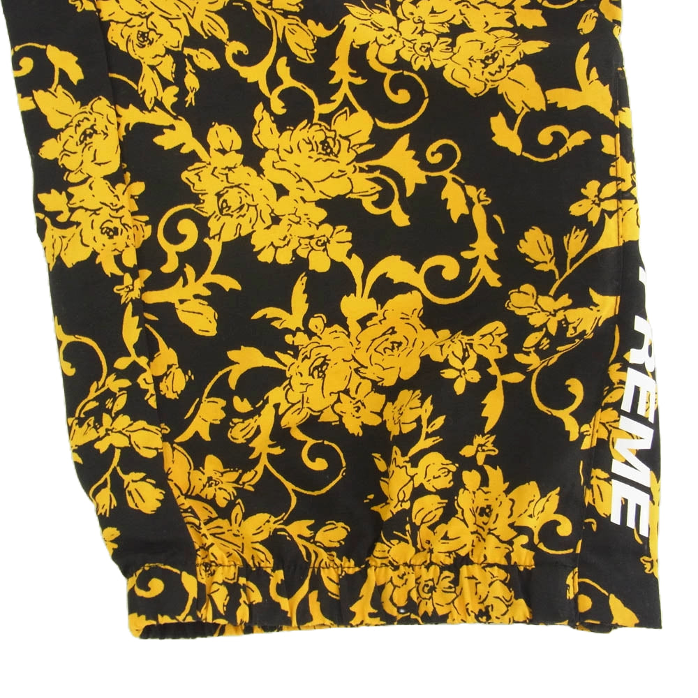 Supreme シュプリーム 20SS Warm Up Pant black Floral 総柄 ナイロン ウォームアップ パンツ ブラック系 イエロー系 M【中古】