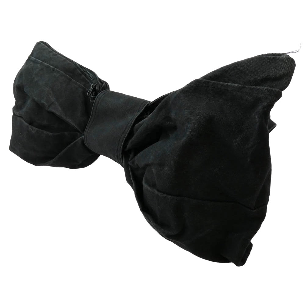 フーワット リボンデザイン デニム ウエストバッグ ブラック系【中古】